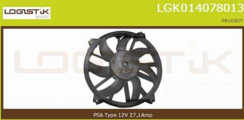 LGK LGK014078013 - Электродвигатель, вентилятор радиатора autospares.lv