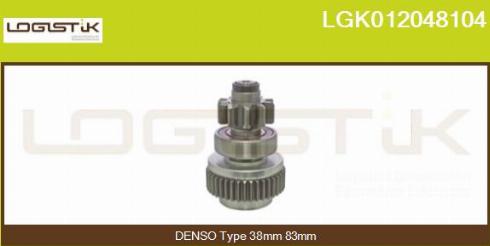 LGK LGK012048104 - Ведущая шестерня, бендикс, стартер autospares.lv