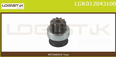 LGK LGK012043100 - Ведущая шестерня, бендикс, стартер autospares.lv