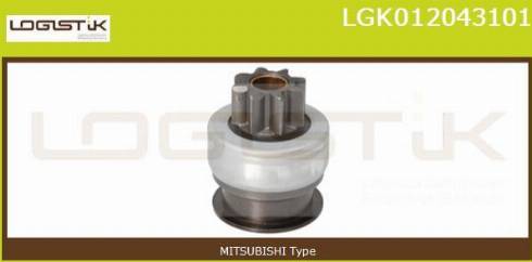 LGK LGK012043101 - Ведущая шестерня, бендикс, стартер autospares.lv