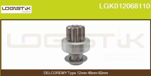 LGK LGK012068110 - Ведущая шестерня, бендикс, стартер autospares.lv