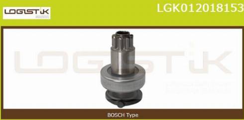 LGK LGK012018153 - Ведущая шестерня, бендикс, стартер autospares.lv