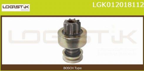 LGK LGK012018112 - Ведущая шестерня, бендикс, стартер autospares.lv