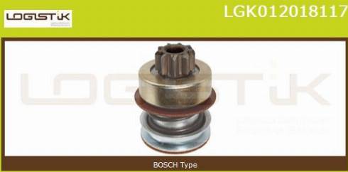 LGK LGK012018117 - Ведущая шестерня, бендикс, стартер autospares.lv