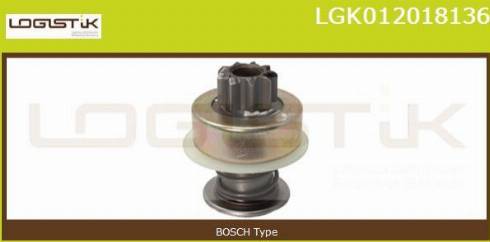 LGK LGK012018136 - Ведущая шестерня, бендикс, стартер autospares.lv