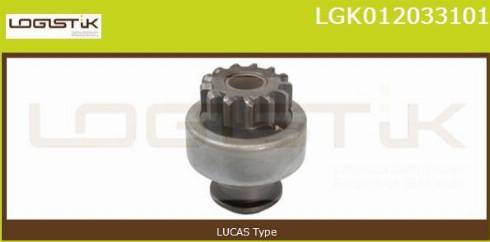 LGK LGK012033101 - Ведущая шестерня, бендикс, стартер autospares.lv