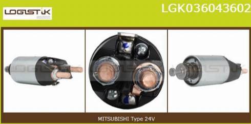 LGK LGK036043602 - Тяговое реле, соленоид, стартер autospares.lv