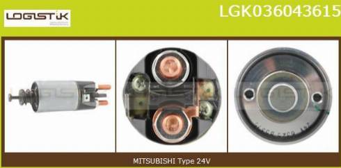 LGK LGK036043615 - Тяговое реле, соленоид, стартер autospares.lv