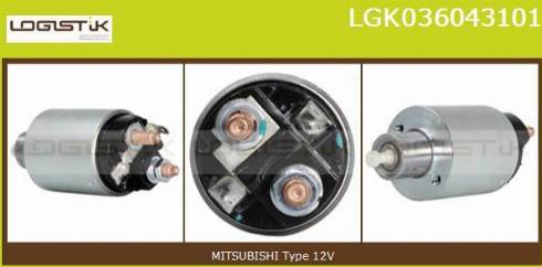 LGK LGK036043101 - Тяговое реле, соленоид, стартер autospares.lv