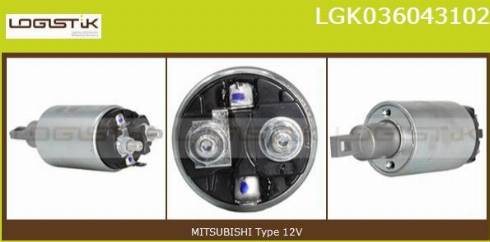 LGK LGK036043102 - Тяговое реле, соленоид, стартер autospares.lv