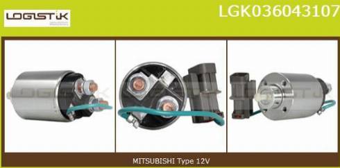 LGK LGK036043107 - Тяговое реле, соленоид, стартер autospares.lv