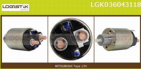LGK LGK036043118 - Тяговое реле, соленоид, стартер autospares.lv