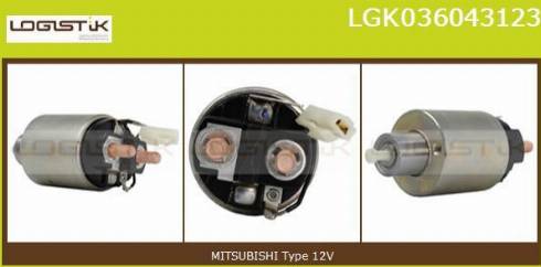 LGK LGK036043123 - Тяговое реле, соленоид, стартер autospares.lv