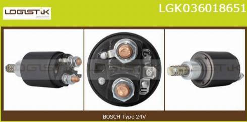 LGK LGK036018651 - Тяговое реле, соленоид, стартер autospares.lv