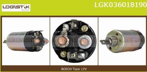 LGK LGK036018190 - Тяговое реле, соленоид, стартер autospares.lv