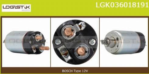 LGK LGK036018191 - Тяговое реле, соленоид, стартер autospares.lv