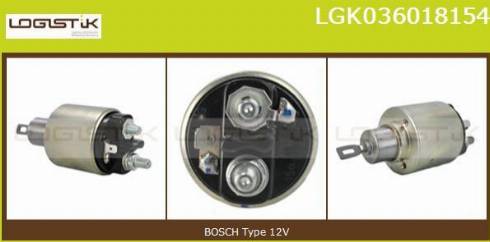 LGK LGK036018154 - Тяговое реле, соленоид, стартер autospares.lv