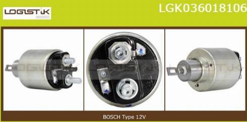 LGK LGK036018106 - Тяговое реле, соленоид, стартер autospares.lv