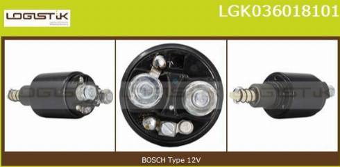 LGK LGK036018101 - Тяговое реле, соленоид, стартер autospares.lv