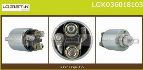 LGK LGK036018103 - Тяговое реле, соленоид, стартер autospares.lv