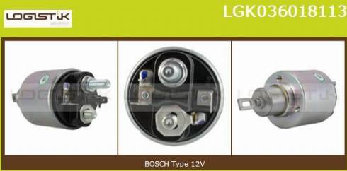 LGK LGK036018113 - Тяговое реле, соленоид, стартер autospares.lv