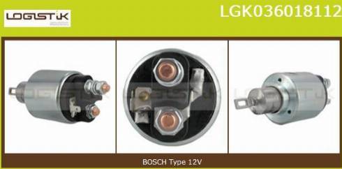 LGK LGK036018112 - Тяговое реле, соленоид, стартер autospares.lv