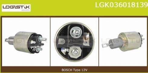 LGK LGK036018139 - Тяговое реле, соленоид, стартер autospares.lv