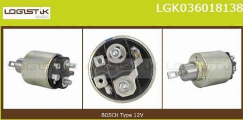 LGK LGK036018138 - Тяговое реле, соленоид, стартер autospares.lv