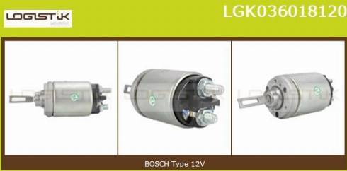 LGK LGK036018120 - Тяговое реле, соленоид, стартер autospares.lv