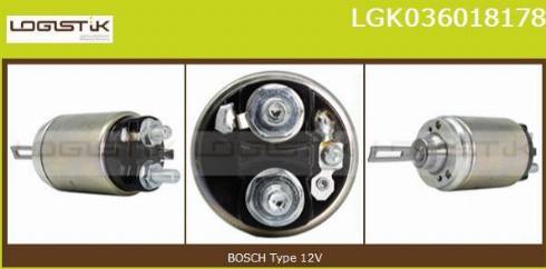 LGK LGK036018178 - Тяговое реле, соленоид, стартер autospares.lv