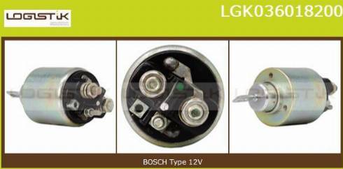 LGK LGK036018200 - Тяговое реле, соленоид, стартер autospares.lv