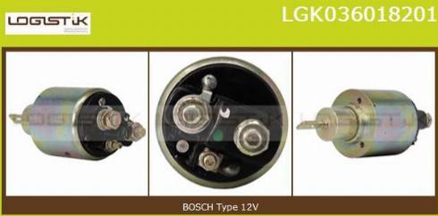 LGK LGK036018201 - Тяговое реле, соленоид, стартер autospares.lv