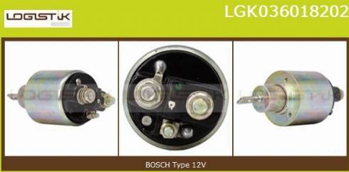 LGK LGK036018202 - Тяговое реле, соленоид, стартер autospares.lv