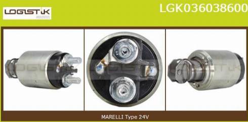 LGK LGK036038600 - Тяговое реле, соленоид, стартер autospares.lv