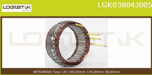 LGK LGK038043005 - Статор, генератор autospares.lv