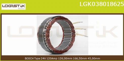 LGK LGK038018625 - Статор, генератор autospares.lv