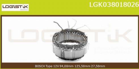 LGK LGK038018026 - Статор, генератор autospares.lv