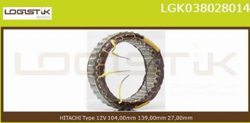 LGK LGK038028014 - Статор, генератор autospares.lv
