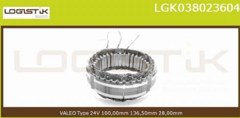 LGK LGK038023604 - Статор, генератор autospares.lv