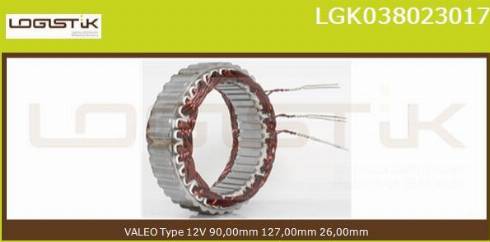 LGK LGK038023017 - Статор, генератор autospares.lv