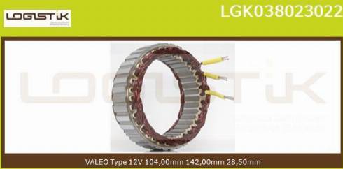 LGK LGK038023022 - Статор, генератор autospares.lv