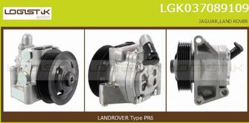 LGK LGK037089109 - Гидравлический насос, рулевое управление, ГУР autospares.lv