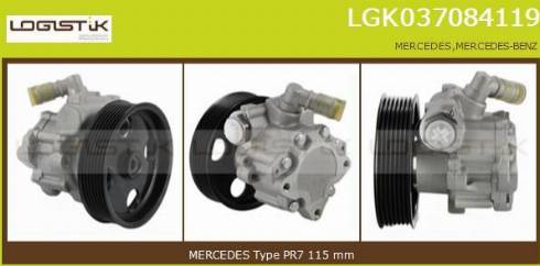 LGK LGK037084119 - Гидравлический насос, рулевое управление, ГУР autospares.lv