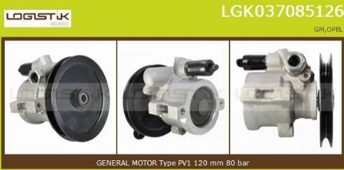 LGK LGK037085126 - Гидравлический насос, рулевое управление, ГУР autospares.lv