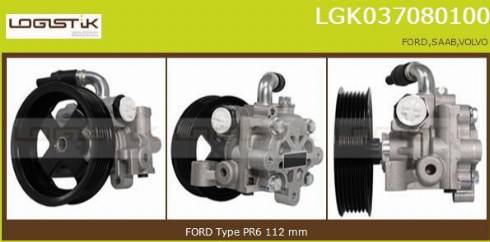 LGK LGK037080100 - Гидравлический насос, рулевое управление, ГУР autospares.lv