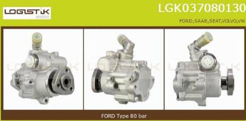 LGK LGK037080130 - Гидравлический насос, рулевое управление, ГУР autospares.lv