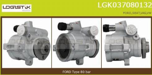 LGK LGK037080132 - Гидравлический насос, рулевое управление, ГУР autospares.lv