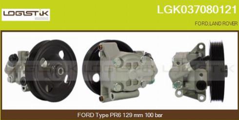 LGK LGK037080121 - Гидравлический насос, рулевое управление, ГУР autospares.lv