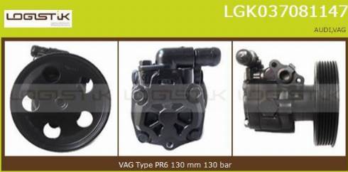 LGK LGK037081147 - Гидравлический насос, рулевое управление, ГУР autospares.lv