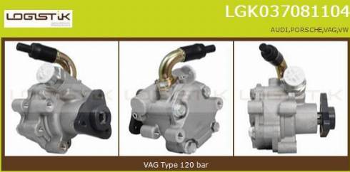 LGK LGK037081104 - Гидравлический насос, рулевое управление, ГУР autospares.lv